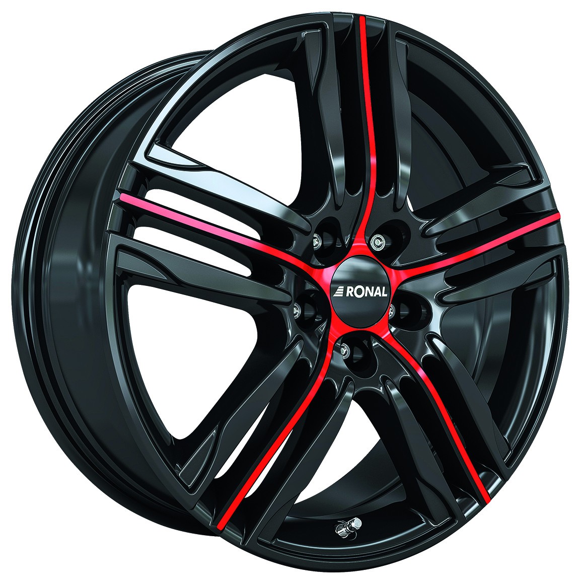 Ronal R57 7,5x19 ET55 5x112 Jet black redspoke Satzpreis