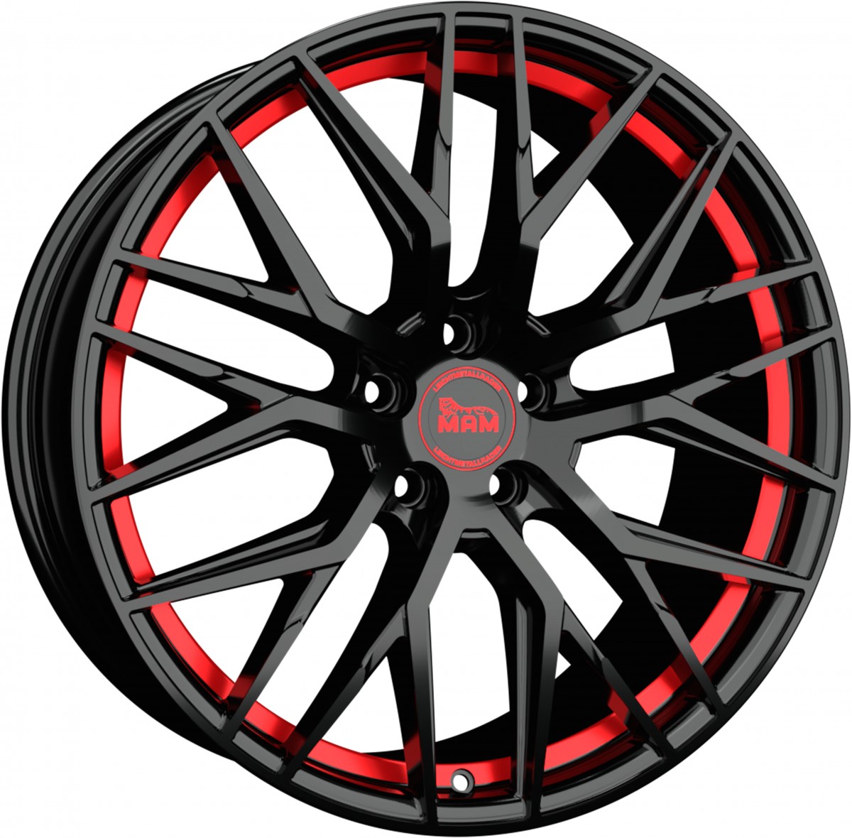 MAM RS4 8,5x19 ET45 LK 5x112 Black Red Inside Satzpreis