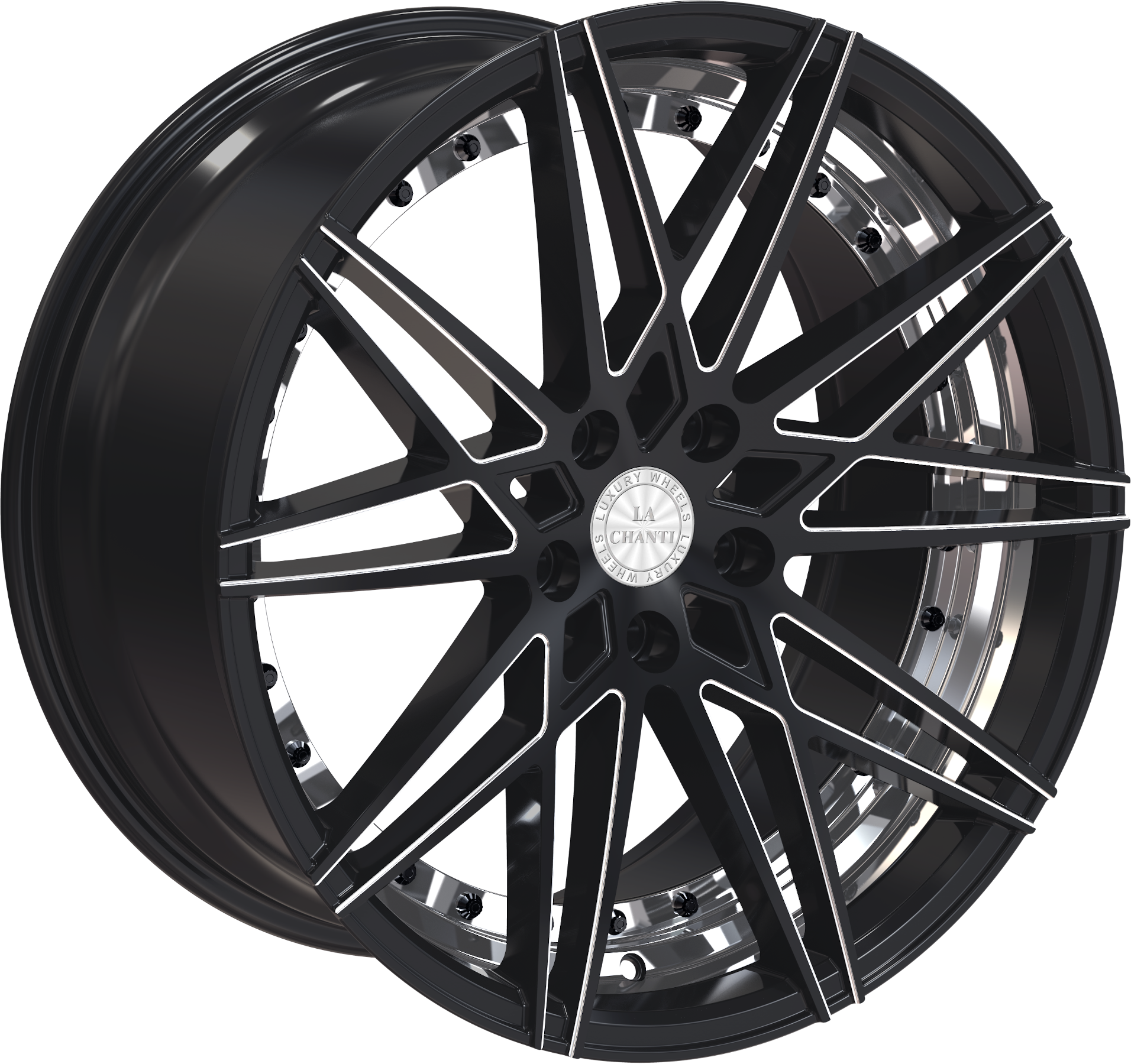  La Chanti Performance LC-P1 10x20 ET 38 LK 5x112 Gloss Black Milled Spockes