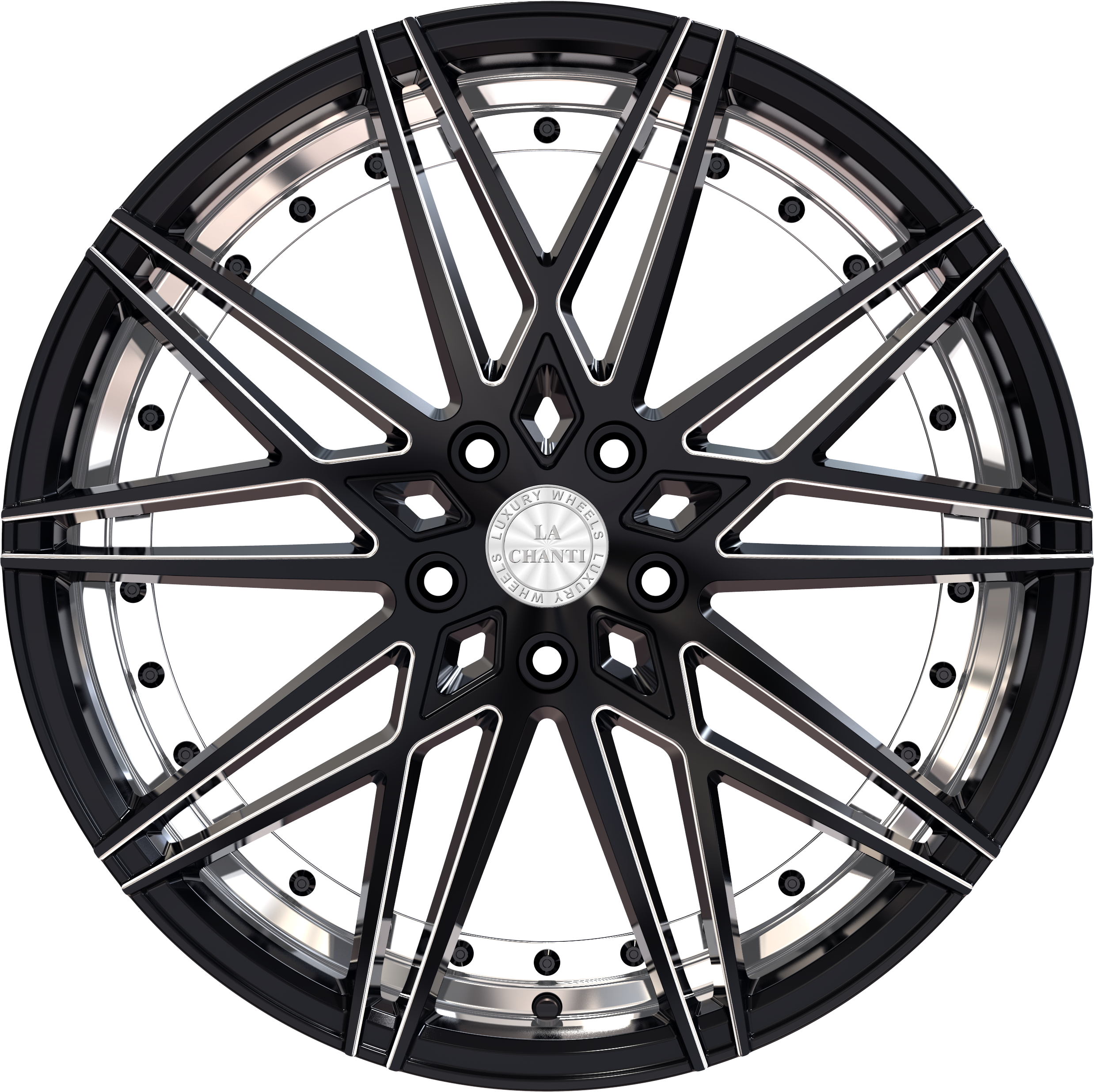  La Chanti Performance LC-P1 10x20 ET 38 LK 5x112 Gloss Black Milled Spockes